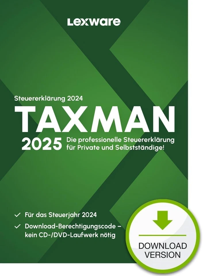 Lexware TAXMAN 2025 (für das Steuerjahr 2024) 1 PC bis zu 5 Steuererklärungen D