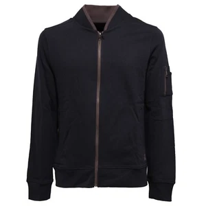 0454Z felpa uomo MARKUP blue/brown full zip cotton sweatshirt man - Imagen 1 de 4