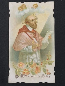 holy card chromolithography santino image pieuse "SAN FRANCISCO DE SALES" - Picture 1 of 2