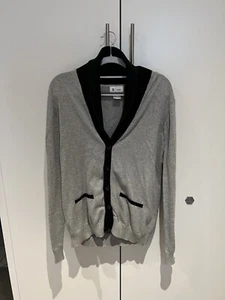 La Redoute Men’s Grey Cardigan with Black Contrast Trim – Size M - Picture 1 of 4
