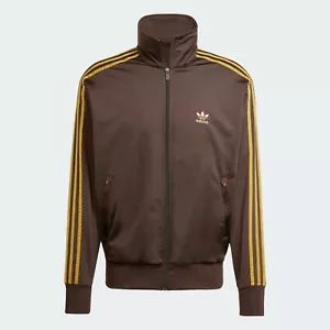 Camiseta deportiva para hombre Adidas Originals Adicolor Classics Firebird en marrón y amarillo - Imagen 1 de 7