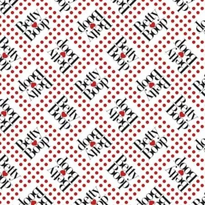 1/3 Yard Betty Boop Red Dot White Cotton Fabric 45100305 Sassy Love - Picture 1 of 2