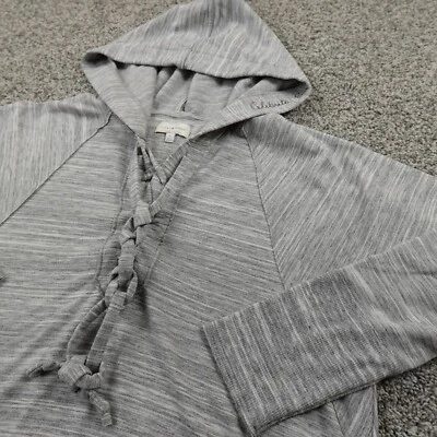 Lucky Brand Hoodie Womens S Gray Heather Pullover Sweater Sweatshirt Preppy Hood - Image 1 of 4