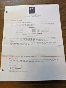 BXR SPECTRUM MANUAL FENDER SCHEMATIC BOOK SERVICE MANUAL PART GUITAR AMP VTG - Picture 1 of 3