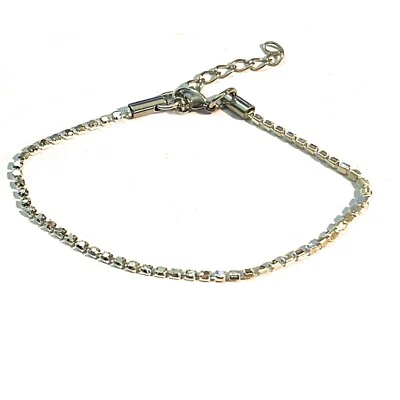 Bracciale tennis da uomo braccialetto con zirconi  swarovski argento regolabile - Immagine 1 di 4