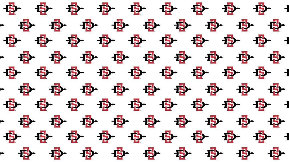 Tela con logotipo de la Universidad Estatal de San Diego SDSU por yarda Foto 1 de 1