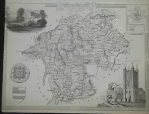 Original Antique Map of Westmoreland (c1845) Westmorland Engraved County Map - Picture 1 of 8