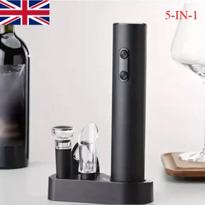 5 in 1 Electric Automatic Wine Bottle Opener Set Cordless Corkscrew Bottle Tool - Picture 1 of 9