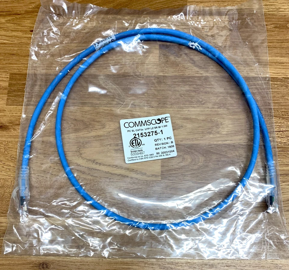 10x 1m Commscope CAT5e RJ45 Patch Lead U/UTP LZ Network Cable - Image 1 of 1