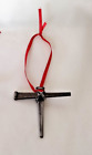  Nail Wire Silver Metal Rustic Cross  Ornament Christian