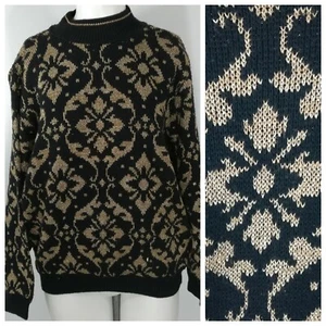 Vintage Metallic Sweater Size S 90s Boxy Holiday Snowflake Alfred Dunner Womens  - Picture 1 of 12