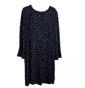 Abiti donna Old Navy taglia small nero stampa leopardata manica lunga campana chufes - Foto 1 di 10