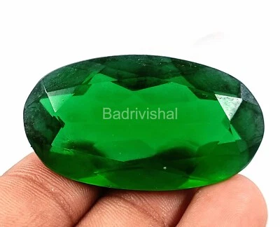 107 Ct Certified Oval Cut Lab-Created Czech Republic Green Moldavite Gems 4JUB - Image 1 of 4