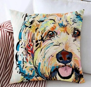 Cute Dog Throw Pillow Case Cushion Cover Home Decor, Holiday Gift for Kids - Picture 1 of 4