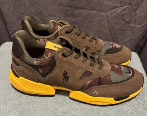 Polo Ralph Lauren Men's Jogger Suede & Camo Ripstop Sneaker Size 14 NWOB - Picture 1 of 6