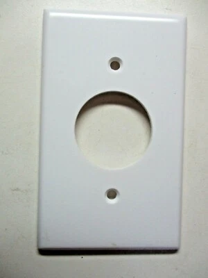 Placa de cubierta de pared Leviton baquelita blanca lisa mono salida 1 MCM vintage Foto 1 de 3
