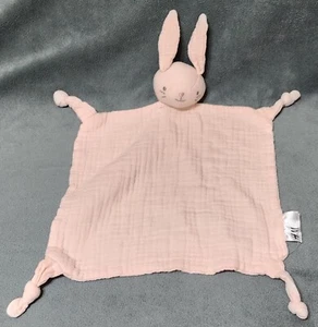 H&M rosa Osterhase Hase Baumwolle Musselin Sicherheitsdecke Lovey Plüsch Baby - Bild 1 von 4