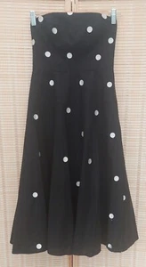 Stunning COAST Black & White Polka-dot Fit & Flare Xmax NYE Party Dress Size 6 - Picture 1 of 15