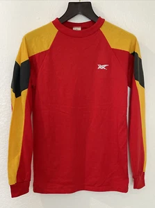 VTG 1980s ASICS Tiger Long Sleeve Raglan TShirt Size S Made in USA Red Logo SNS - Picture 1 of 10