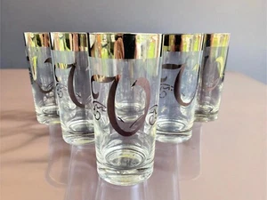 Dorothy Thorpe Highball Brille Monogramm ""V"" oder ""U"" 6er Set - Bild 1 von 3