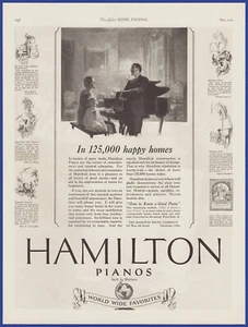 Vintage 1926 HAMILTON Pianos Musical Instrument Baldwin 1920's Print Ad - Picture 1 of 1