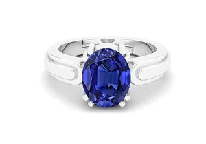 8 Carat Blue Sapphire Neelam Adjustable Ring Silver Plated Ceylon Gemstone Rash - Picture 1 of 7
