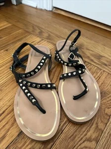 Dolce Vita Black Studded Sandals Size 9 - Picture 1 of 6