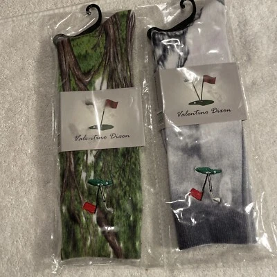2 pares de calcetines de artista de campo de golf Valentino Dixon con escena de golf Foto 1 de 4