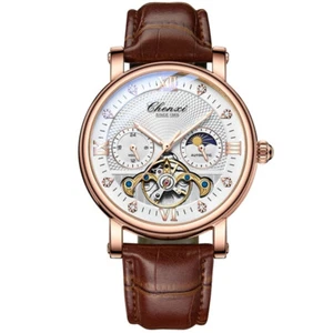 CHENXI Men Watch Automatic Mechanical Watch Moon Phase 24 Hour Males Wristwatch - Picture 1 of 19