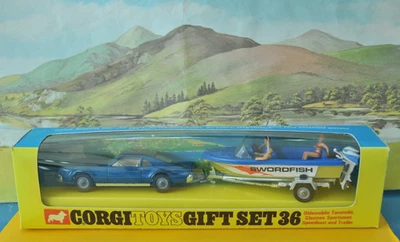 Corgi Toys GS36 Gift Set 36 Oldsmobile + Glastron Sports Boat on Trailer - Bild 1 von 4