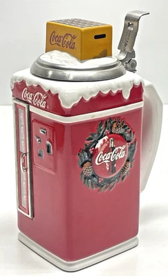 Máquina expendedora navideña Coca-Cola vintage 1992 Stein con caja Anheuser-Busch Foto 1 de 4