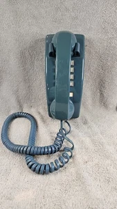 Teléfono de montaje en pared Western Electric PushButton 2554 azul azulado/verde ¡FOTOS!! - Imagen 1 de 9