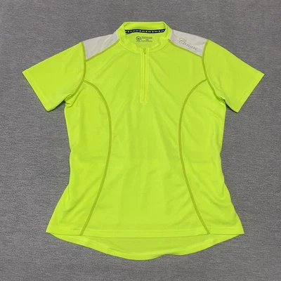 Canari Cycling Jersey Shirt Womens Large Yellow Hi Vis Performance Bike Top - Image 1 of 4