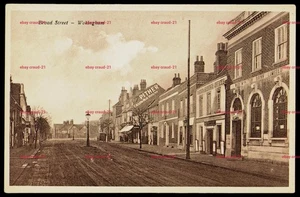 Broad Street Wokingham alte Postkarte Pither Ales Wasserbank - Bild 1 von 2