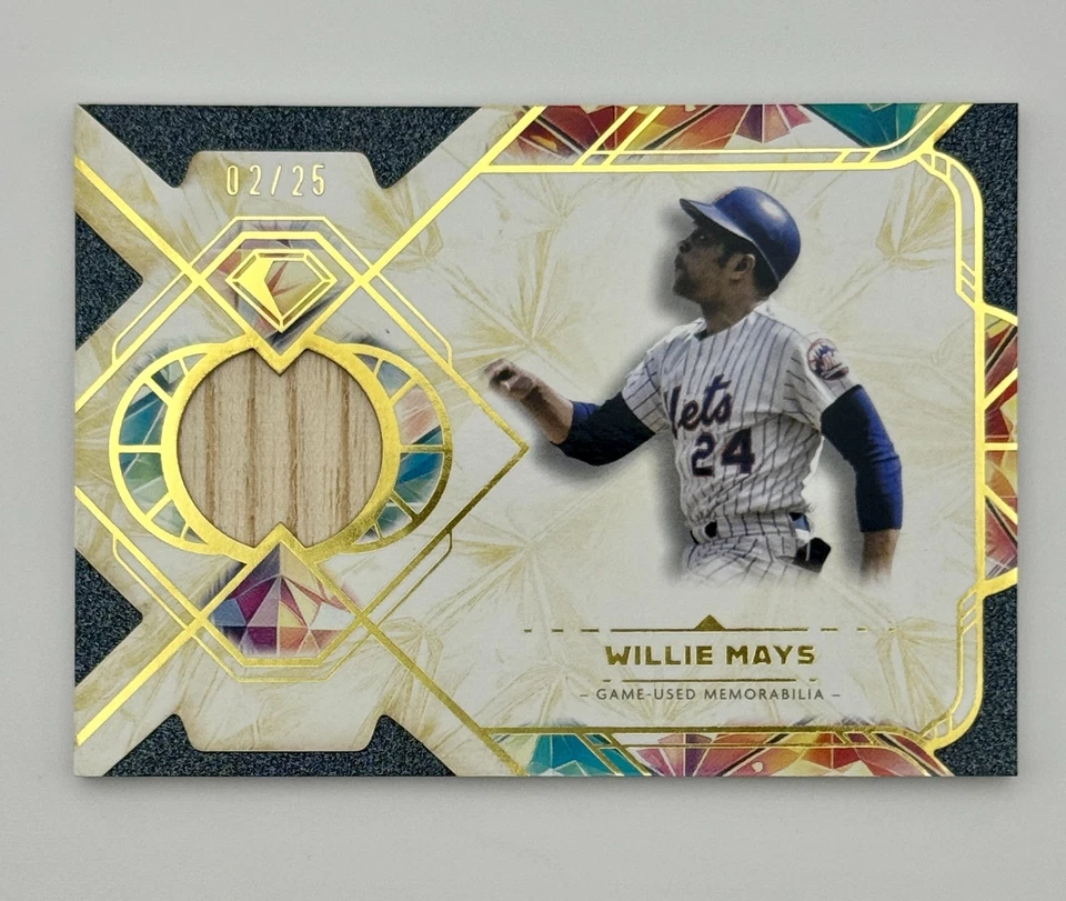 2025 Topps Diamond Icons Willie Mays Game Used Bat Relic 02/25 NY Mets SF Giants - Image 1 of 4