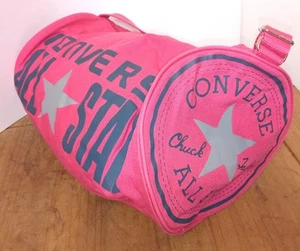 Converse All Star Vintage Duffle Bag Red Coral Zip Top 15x9” Chuck Taylor VGC - Picture 1 of 13
