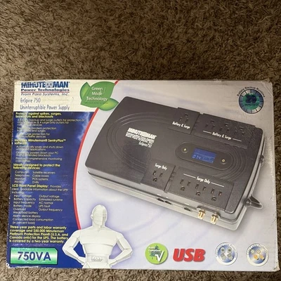 UPS de reserva Minuteman EN750 EnSpire ocho (8) salidas, capacidad de carga 750 VA/400 W Foto 1 de 2