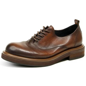 Scarpe uomo retrò inglesi stringate vera pelle bovina punta tonda abito formale nuove - Foto 1 di 3