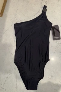 NWT Miraclesuit One Shoulder Bathing Suit Swimsuit Black Size 8 New $160 - Picture 1 of 7