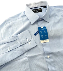 REPORT COLLECTION Men's M Modern Fit Light Blue 360 Movement Easy Care Shirt NWT - Picture 1 of 16