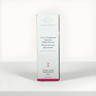 Пьяный слон T.L.C. Гликолевая ночная сыворотка Framboos новая в коробке 1 унция - Изображение 1 из 3