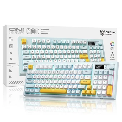 Wireless Keyboard Creamy Membrane with Rainbow Backlight,3-Mode Connectivity ... - Image 1 of 4