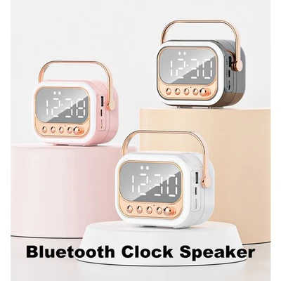Dual Alarm Clock FM Radio Bluetooth Speaker Bedroom/Office LED Digital HandsFree - Image 1 of 4