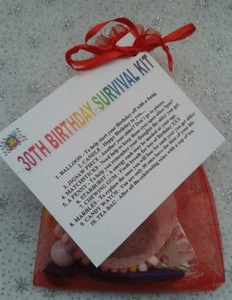 30TH BIRTHDAY Survival Kit Fun Unusual Novelty Present Gift for Him or Her - Picture 1 of 2