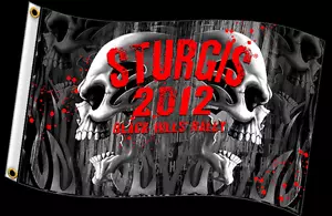 STURGIS 2012 SKULLS MOTORCYCLE FLAG (3' X 5') FLAG - Imagen 1 de 1