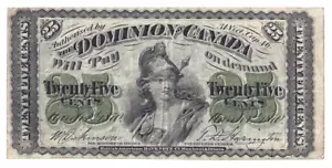 1870 25 Cents Dominion of Canada - Picture 1 of 2