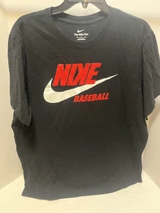 Nike Baseball Uomo XL Maglietta Indietro K MLB Girocollo Maglia Sportiva Nera - Foto 1 di 7