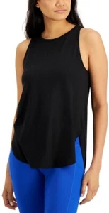 NWT! ID Ideology Women's Sz XS Essential Curve Hem Sleeveless Tank Top Black - Picture 1 of 6