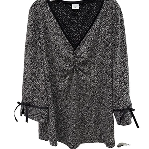Motherhood Maternity Shirt Womens 3XL Long sleeve Top Black White - Picture 1 of 6