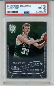 2012 PANINI BRILLIANCE #219 LARRY BIRD CARD BOSTON CELTICS PSA 10 LOW POP 6 RARA - Foto 1 di 2